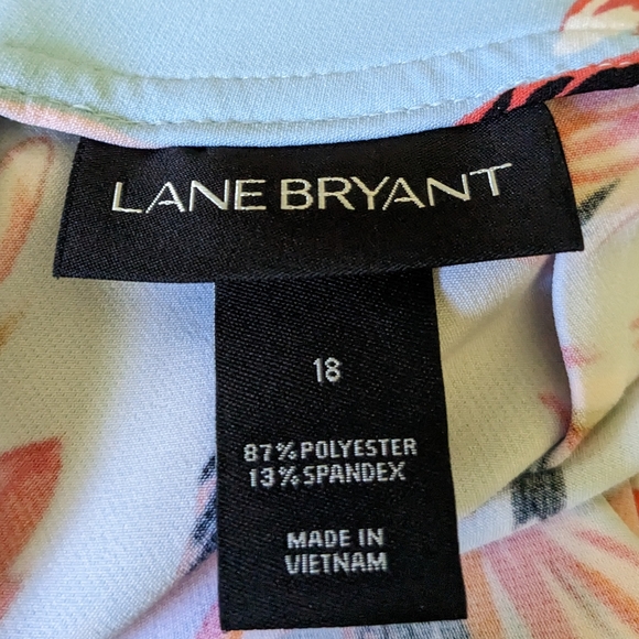 NEW Lane Bryant Size 18 Infinite Stretch Skirt Blue Floral Straight Belted 163B - Picture 4 of 8